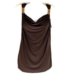 Chocolate Drape Cowl Neck Sleeveless Top Like New!